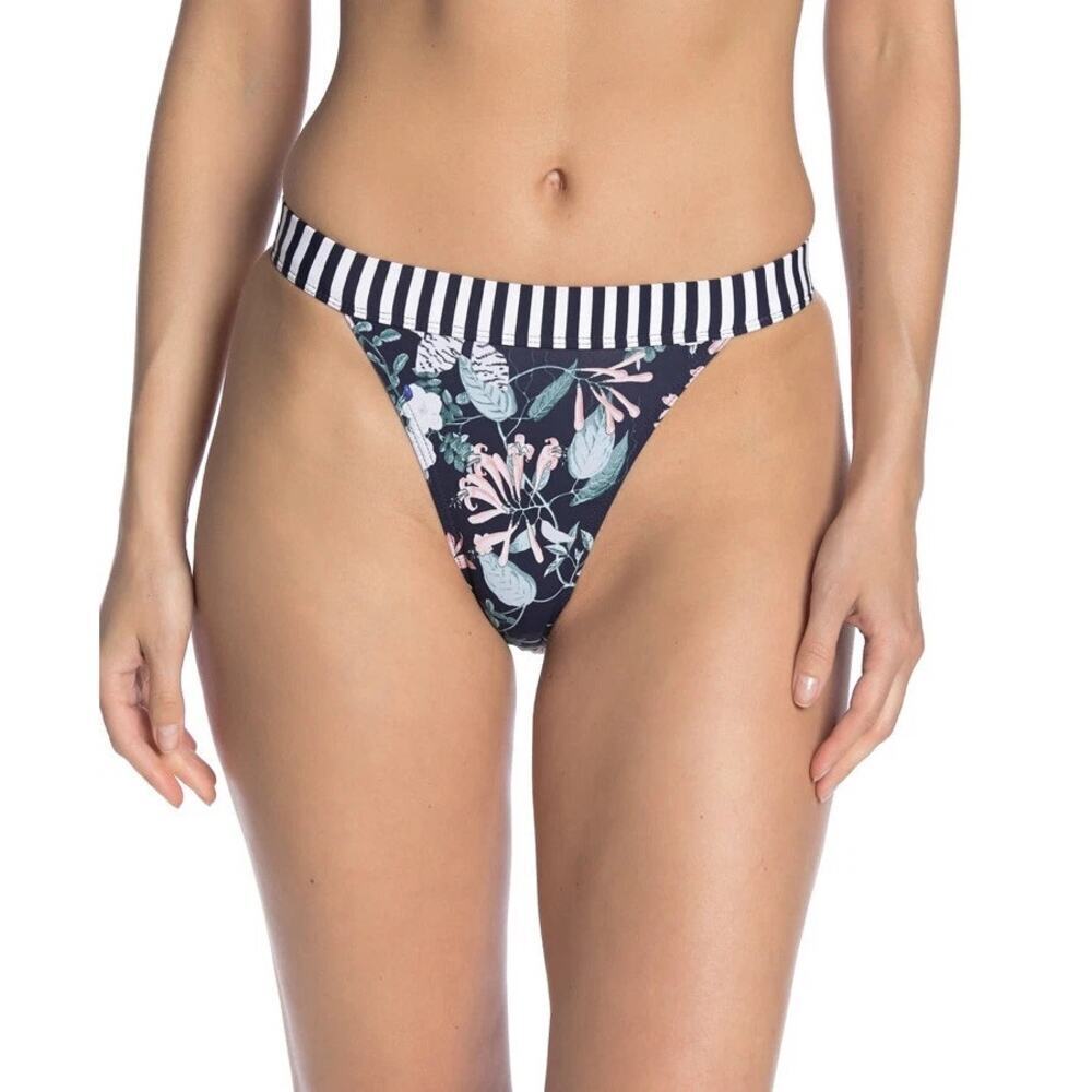 Tart Collections High Cut Floral Print Riley Cheeky Bikini Bottom Size L NWOT